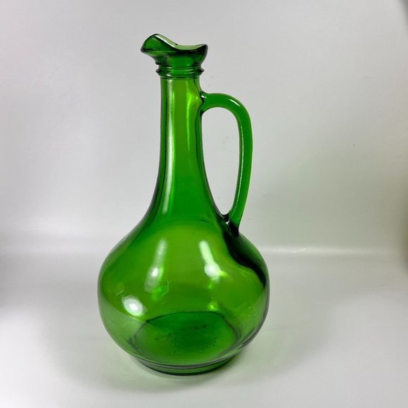 Vintage Green Glass Wine World Bottle Jug Decanter Boho 1976 Beringer Vineyard - Picture 1 of 16